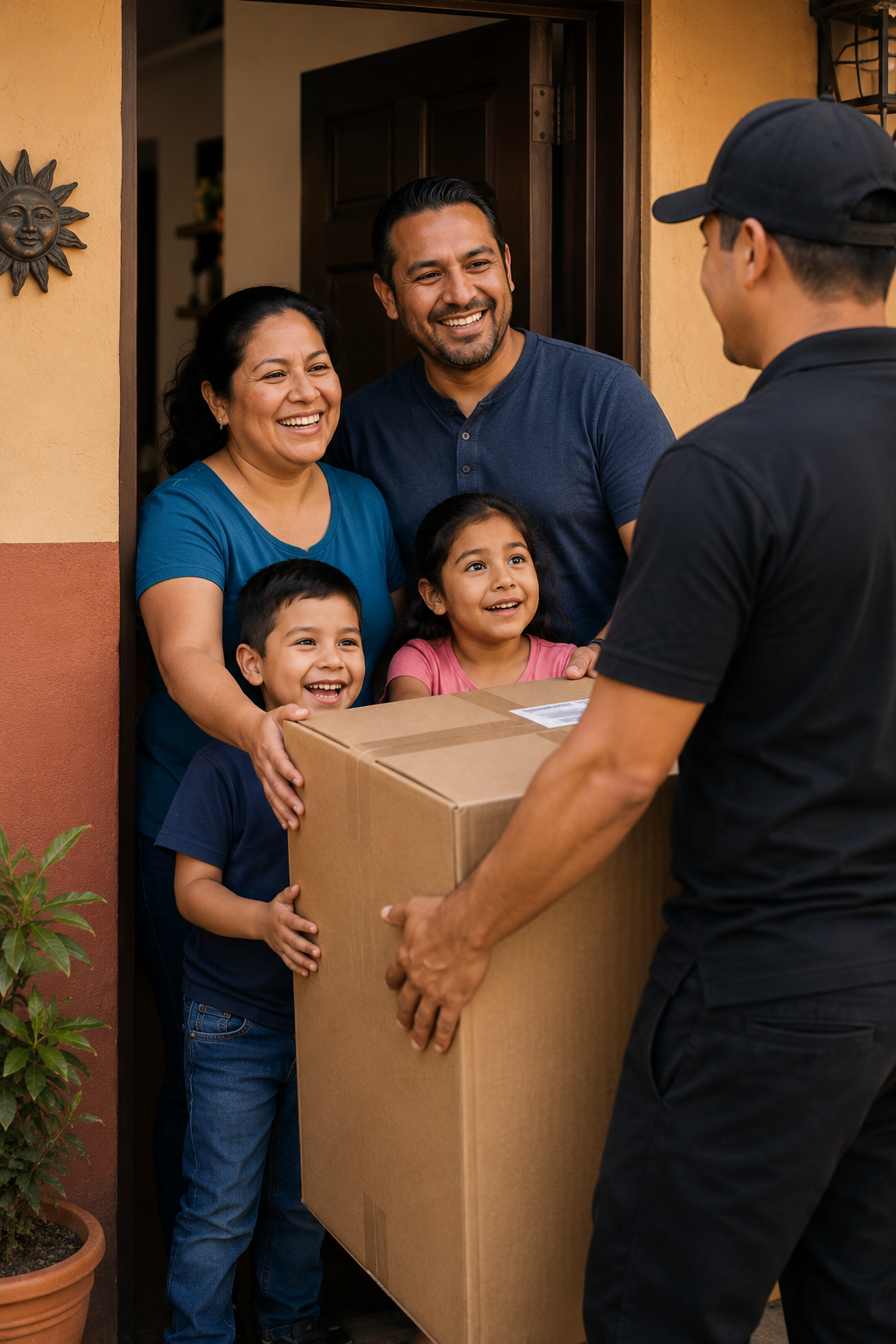 Cliente recibiendo paquete